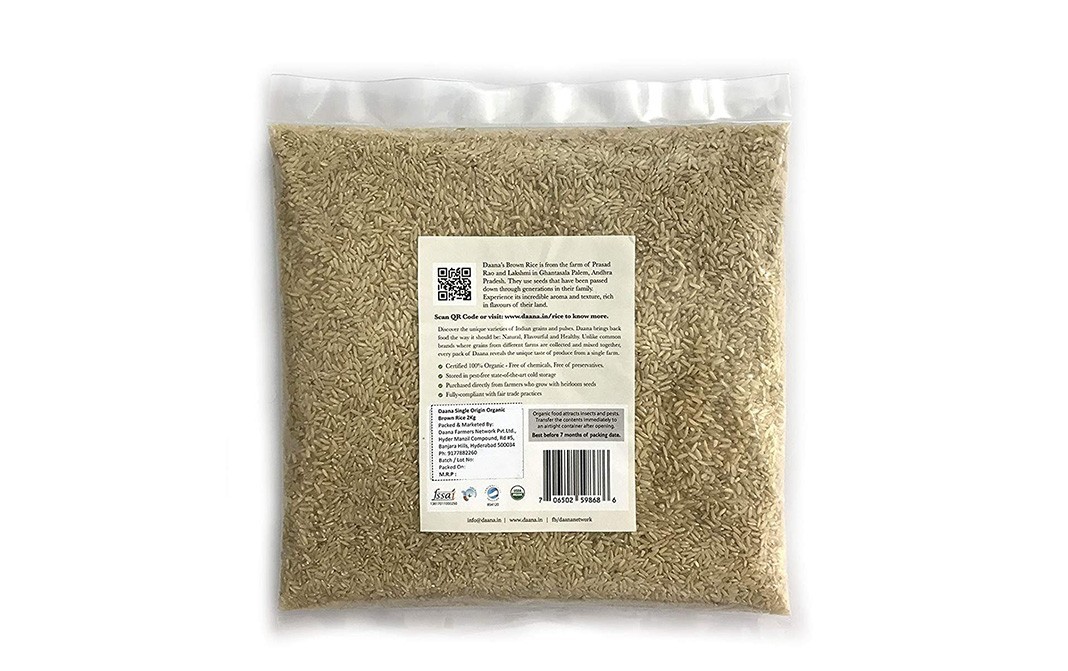 Daana Organic Brown Rice    Pack  2 kilogram